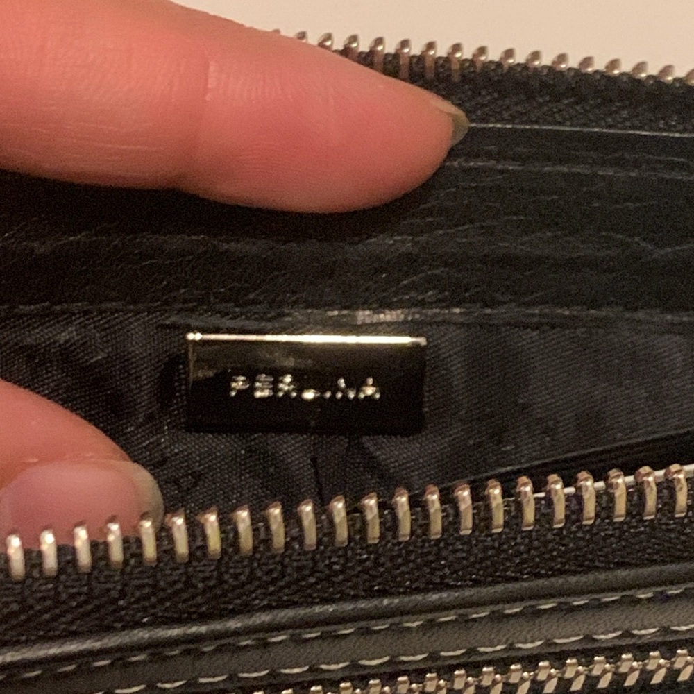 NWT Perlina Black Genuine Leather Zipper Wallet - Picture 7 of 8
